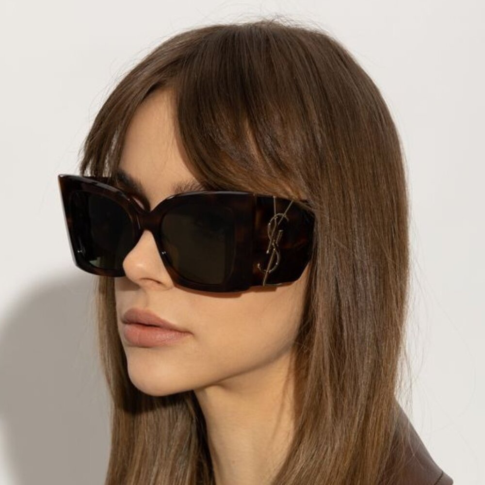 NWT SAINT LAURENT BLACK BROWN WOMEN SUNGLASSES